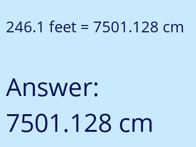 246.1 feet in cm image