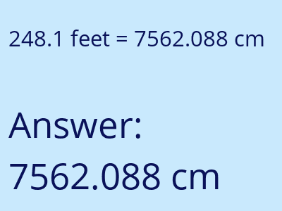 248.1 feet in cm image