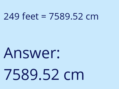 249 feet in cm image