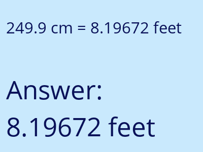 249.9 cm in feet image