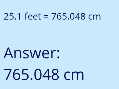 25.1 feet in cm image