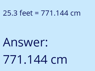 25.3 feet in cm image