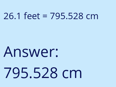 26.1 feet in cm image