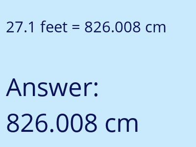 27.1 feet in cm image