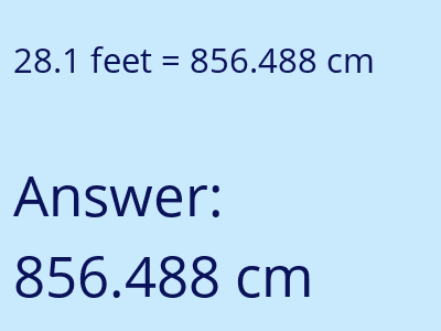 28.1 feet in cm image