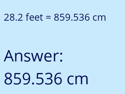 28.2 feet in cm image