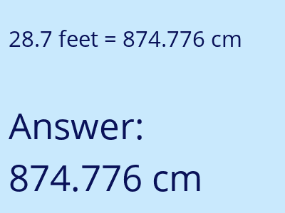 28.7 feet in cm image