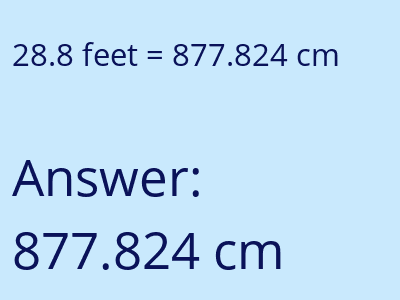 28.8 feet in cm image