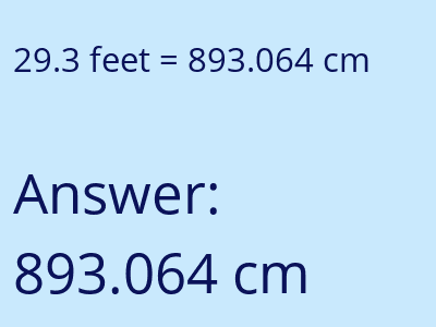 29.3 feet in cm image