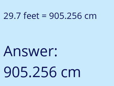 29.7 feet in cm image