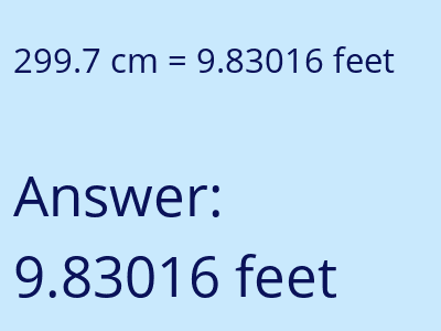 299.7 cm in feet image