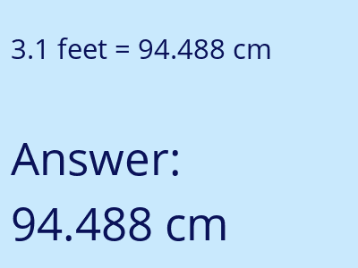 3.1 feet in cm image