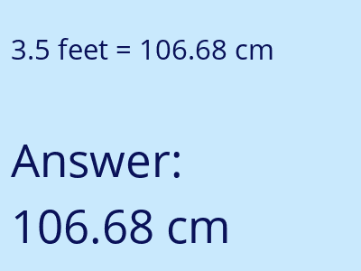 3.5 feet in cm image