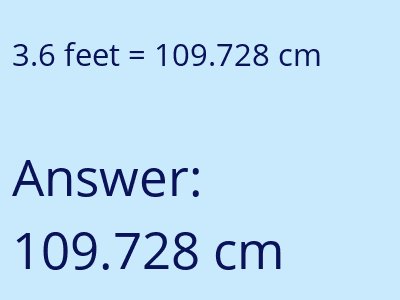 3.6 feet in cm image