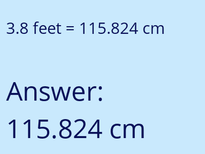 3.8 feet in cm image