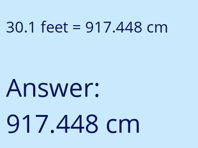 30.1 feet in cm image