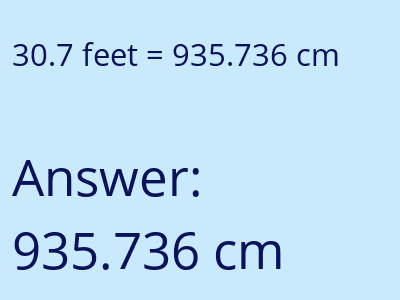 30.7 feet in cm image