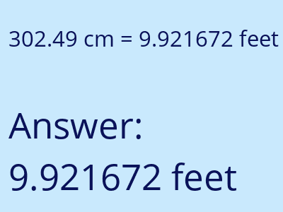 302.49 cm in feet image