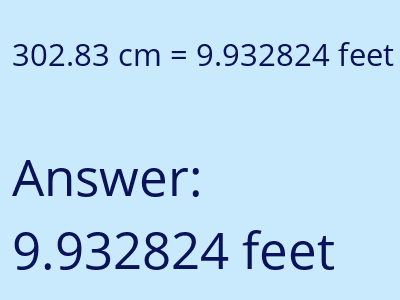 302.83 cm in feet image