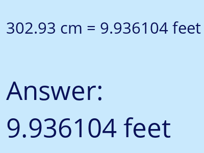 302.93 cm in feet image