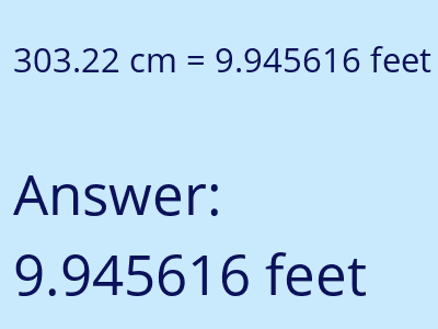 303.22 cm in feet image