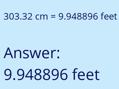 303.32 cm in feet image