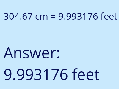304.67 cm in feet image