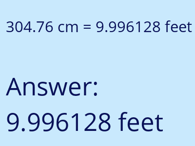 304.76 cm in feet image