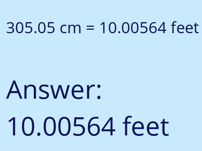 305.05 cm in feet image