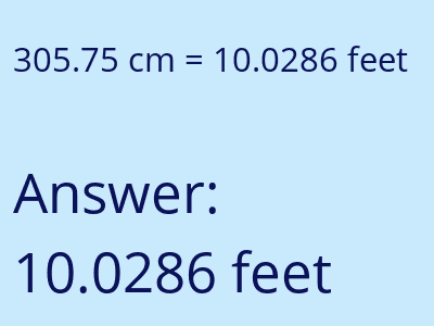 305.75 cm in feet image