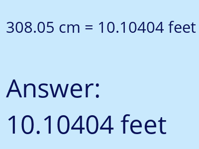 308.05 cm in feet image