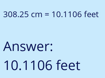 308.25 cm in feet image