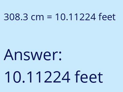 308.3 cm in feet image