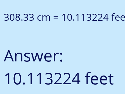 308.33 cm in feet image