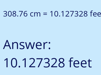 308.76 cm in feet image