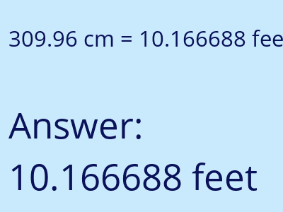 309.96 cm in feet image