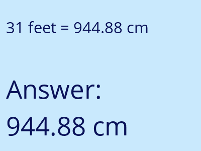 31 feet in cm image