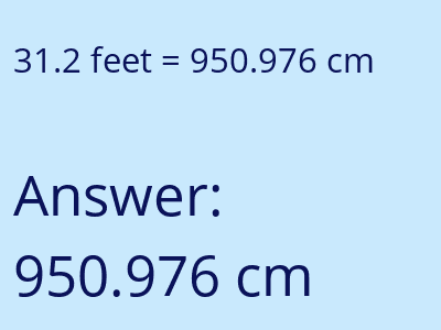 31.2 feet in cm image