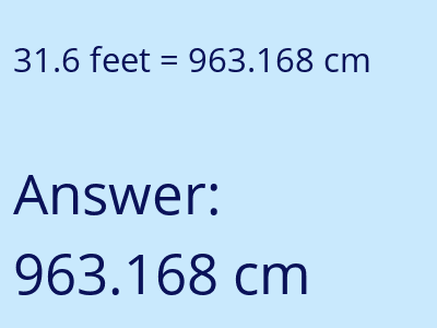 31.6 feet in cm image