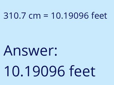310.7 cm in feet image