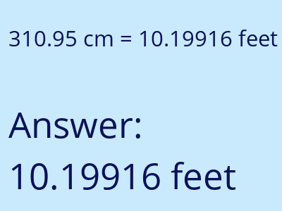 310.95 cm in feet image