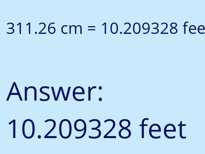 311.26 cm in feet image
