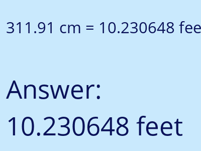 311.91 cm in feet image