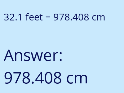 32.1 feet in cm image