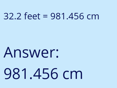 32.2 feet in cm image