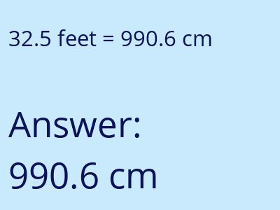 32.5 feet in cm image