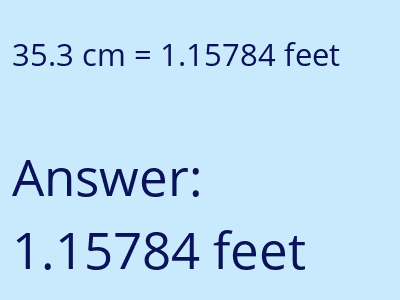 35.3 cm in feet image