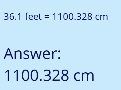 36.1 feet in cm image
