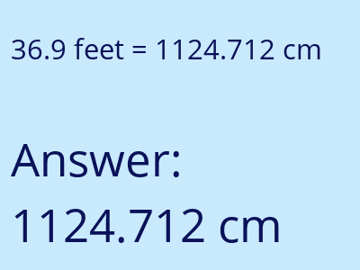 36.9 feet in cm image