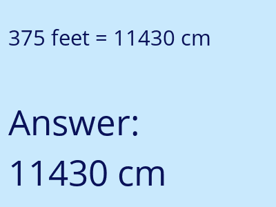 375 feet in cm image